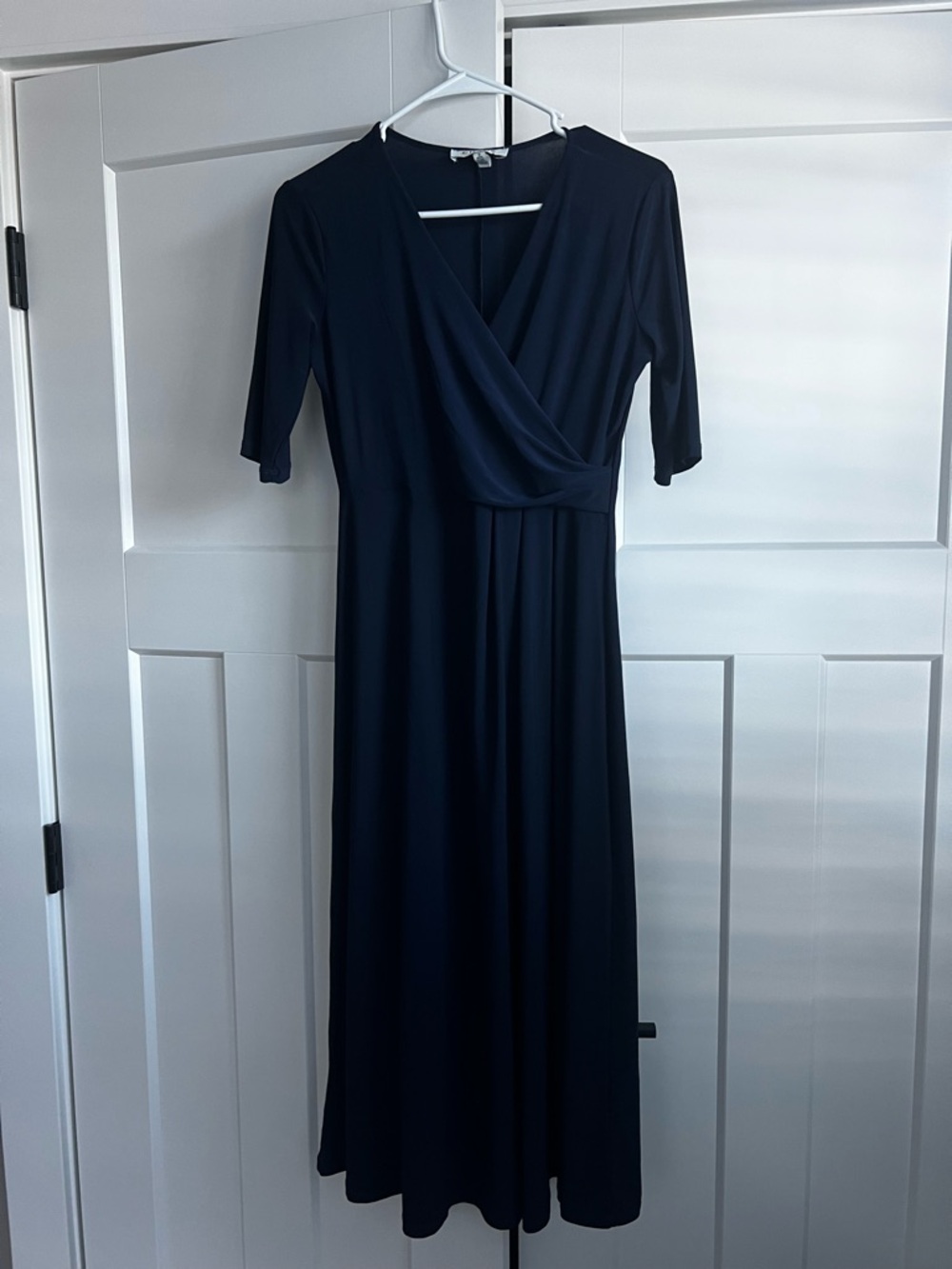 Chaus Navy Wrap-Style Midi Dress